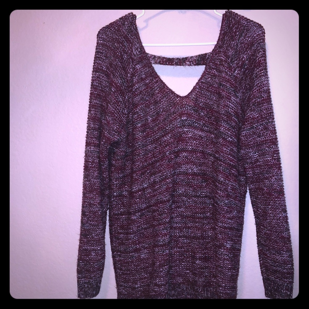Marbled Maroon long sleeve sweater